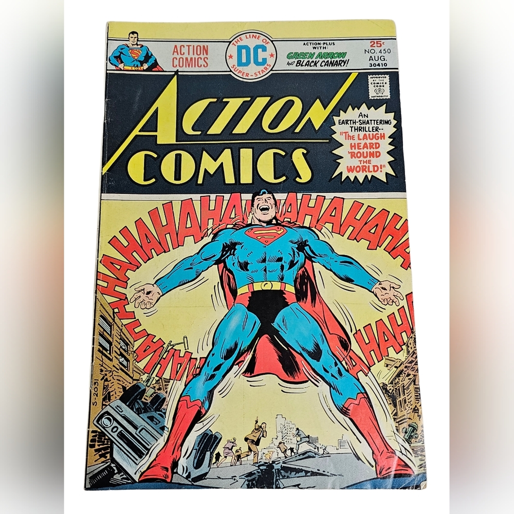 Action Comics 450 Superman Green Arrow Black Canary 1975 Laugh Heard Round World